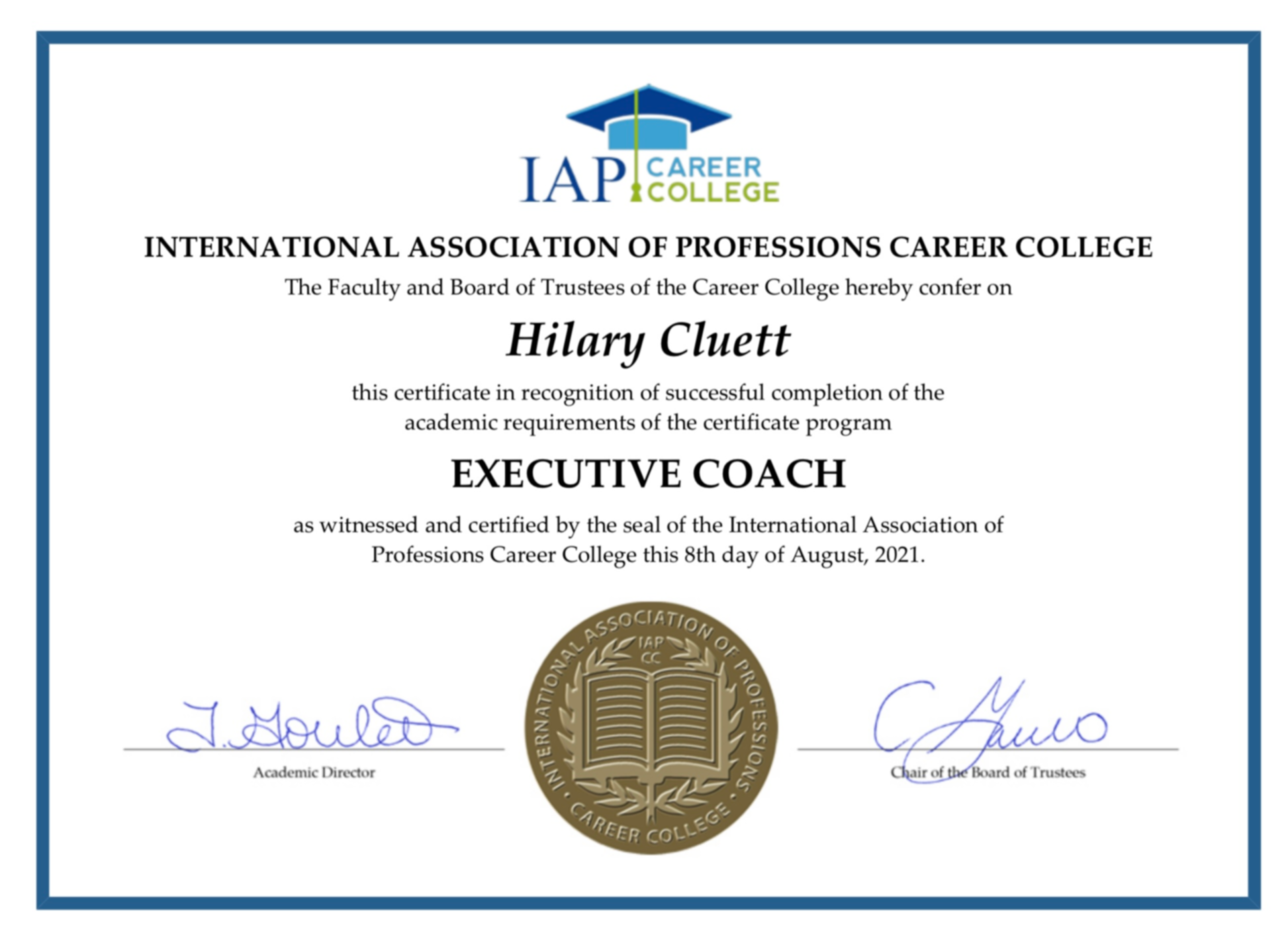 Executive coach certificate
